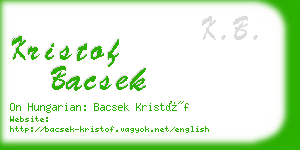 kristof bacsek business card